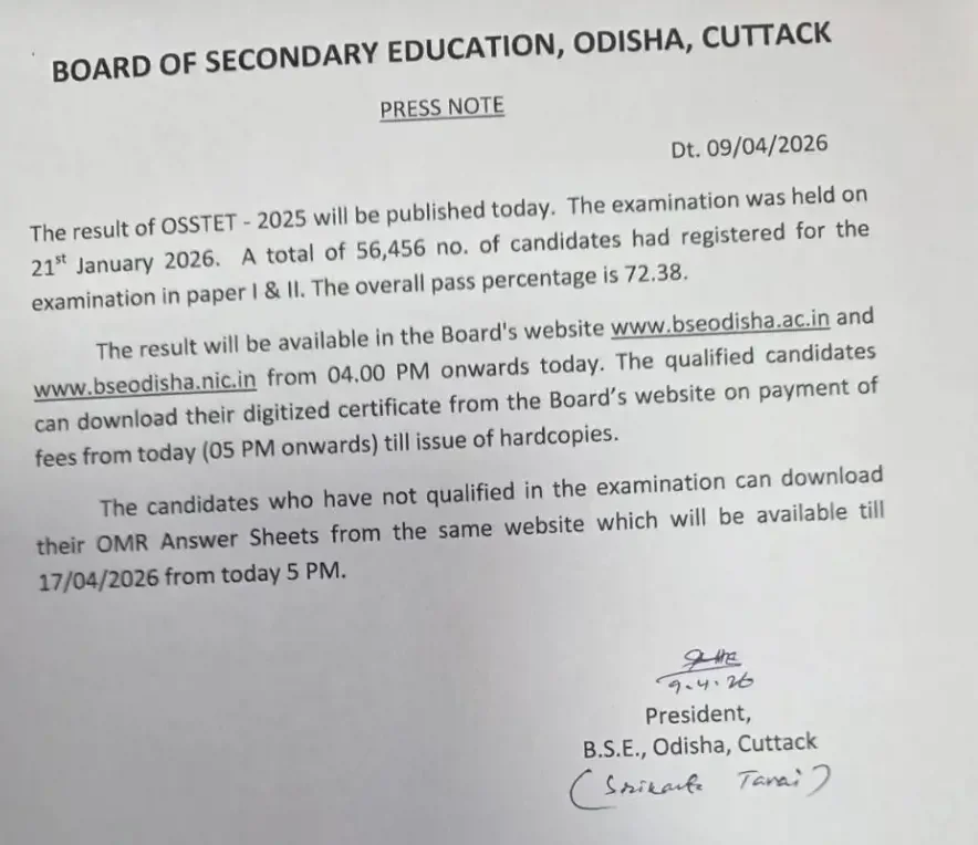 OSSTET Result 2026 Out @bseodisha.ac.in, Download Paper 1 and 2 Scorecard PDF_2.1