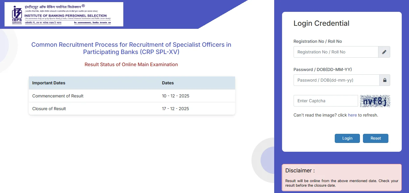 IBPS AFO Mains Result 2025 Out