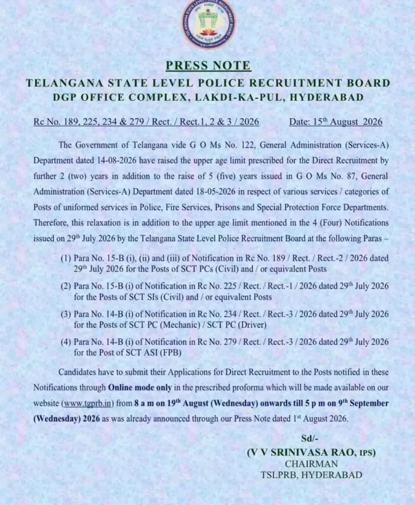 Telangana Police SI And ASI Recruitment 2026 Infographic