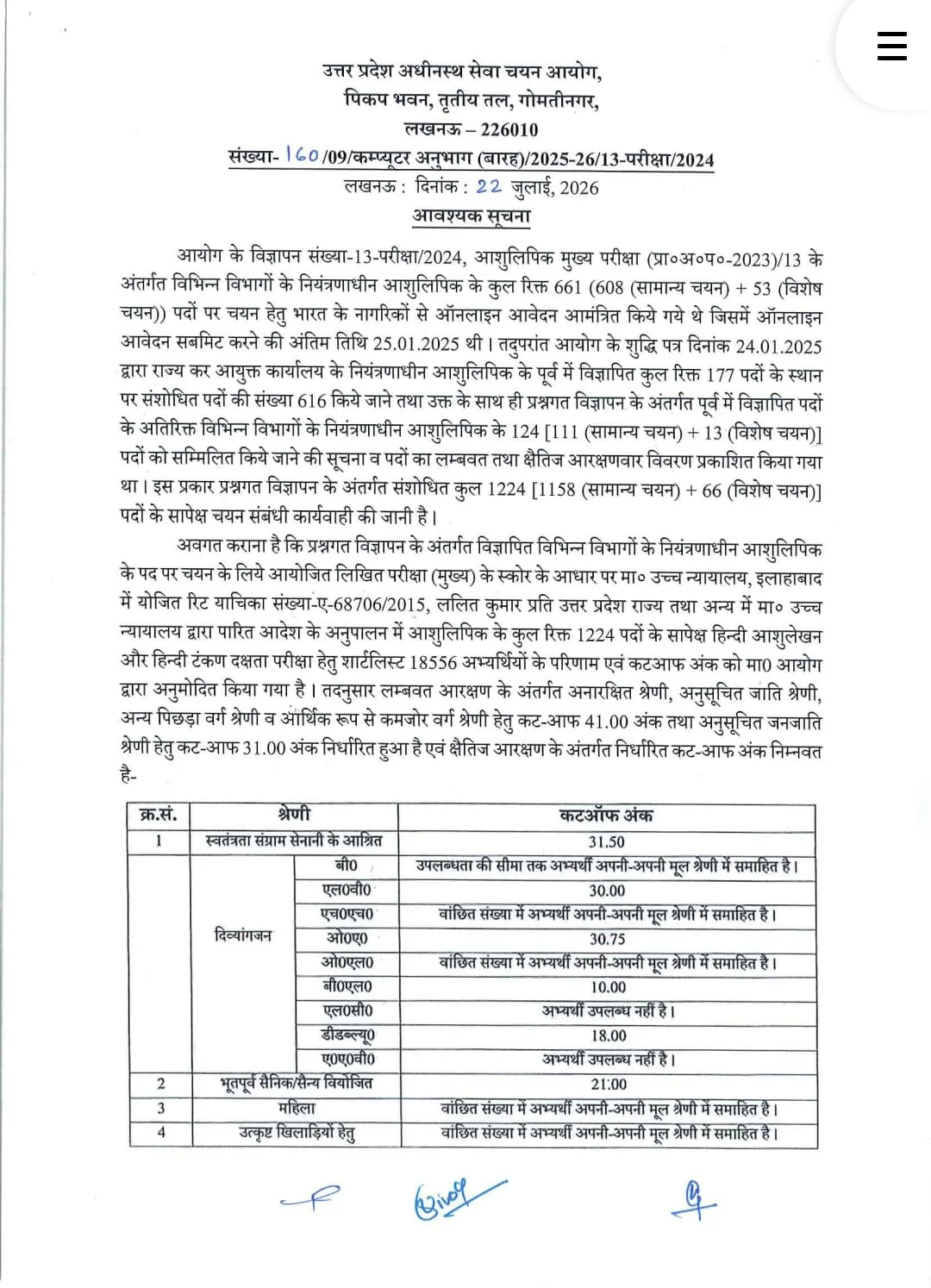 UPSSSC Stenographer Result 2026 Out at upsssc.gov.in, Download Cut Off & Merit List PDF_2.1