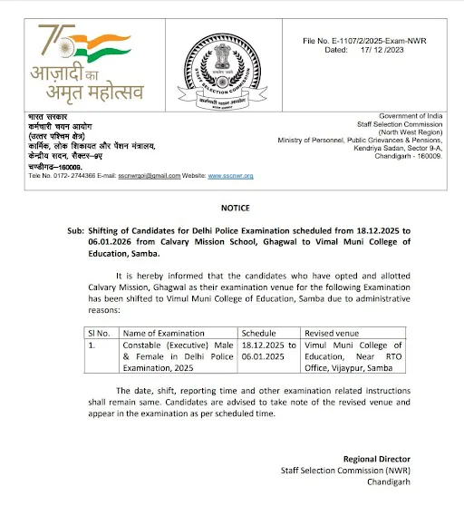 Delhi Police HCM Exam 2026 Cancelled at a Amritsar Centre, Check New Reschedule Dates and Shifts_3.1