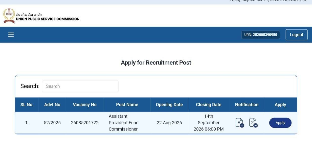 UPSC EPFO Apply Online 2026, Today is Last Date To Apply_2.1