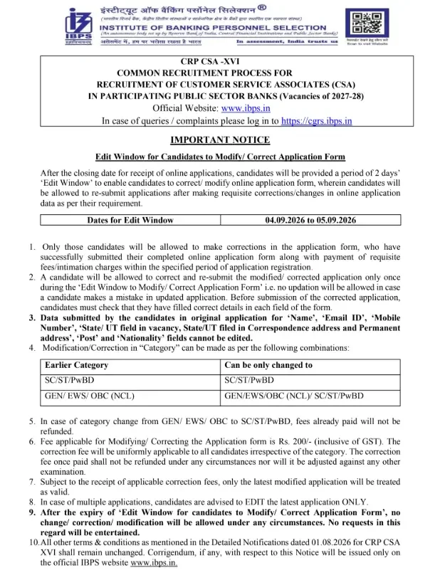 IBPS Clerk Application Correction 2026 Guide