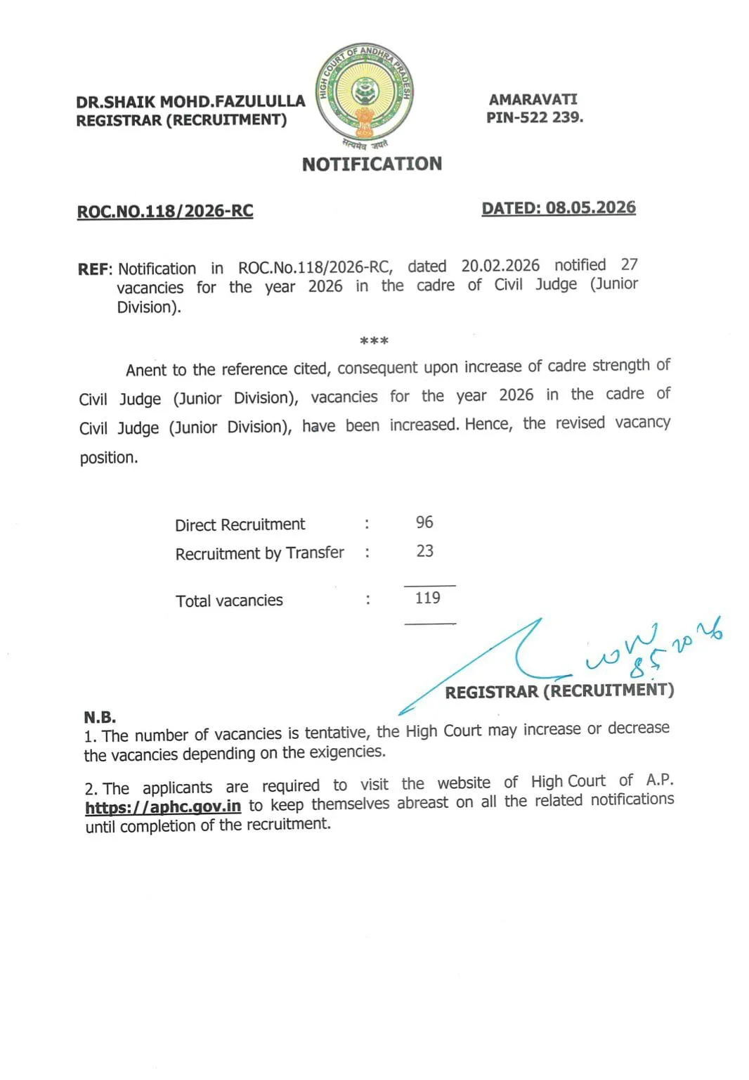 AP High Court Exam Date 2026 Out For 300 Posts Vacancies, Check Exam Pattern_3.1