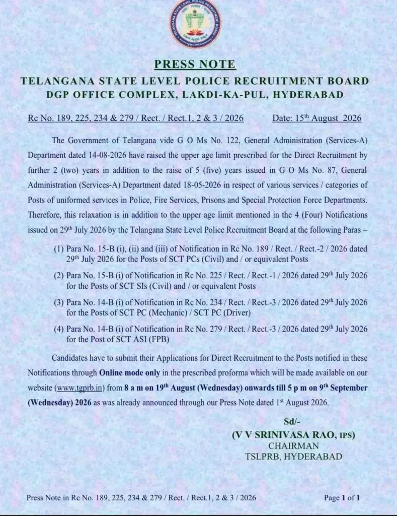 TSLPRB Notification 2026 Out for 7139 Constable Post, Apply Online Starts_2.1