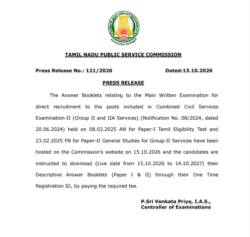 TNPSC Group 2 Mains Answer Key 2026